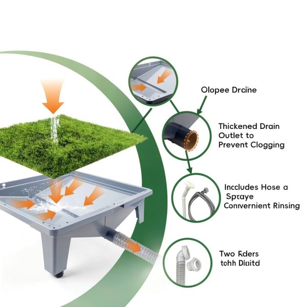 SERABETTO Dog Litter Box Synthetic Grass Efficient Drainage-4