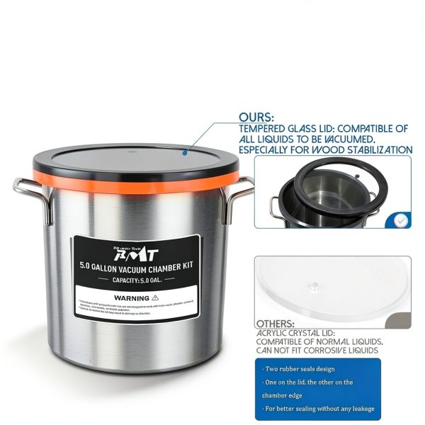 PBMT Vacuum Degassing Kit Stainless Steel Chamber 4.5 CFM-2