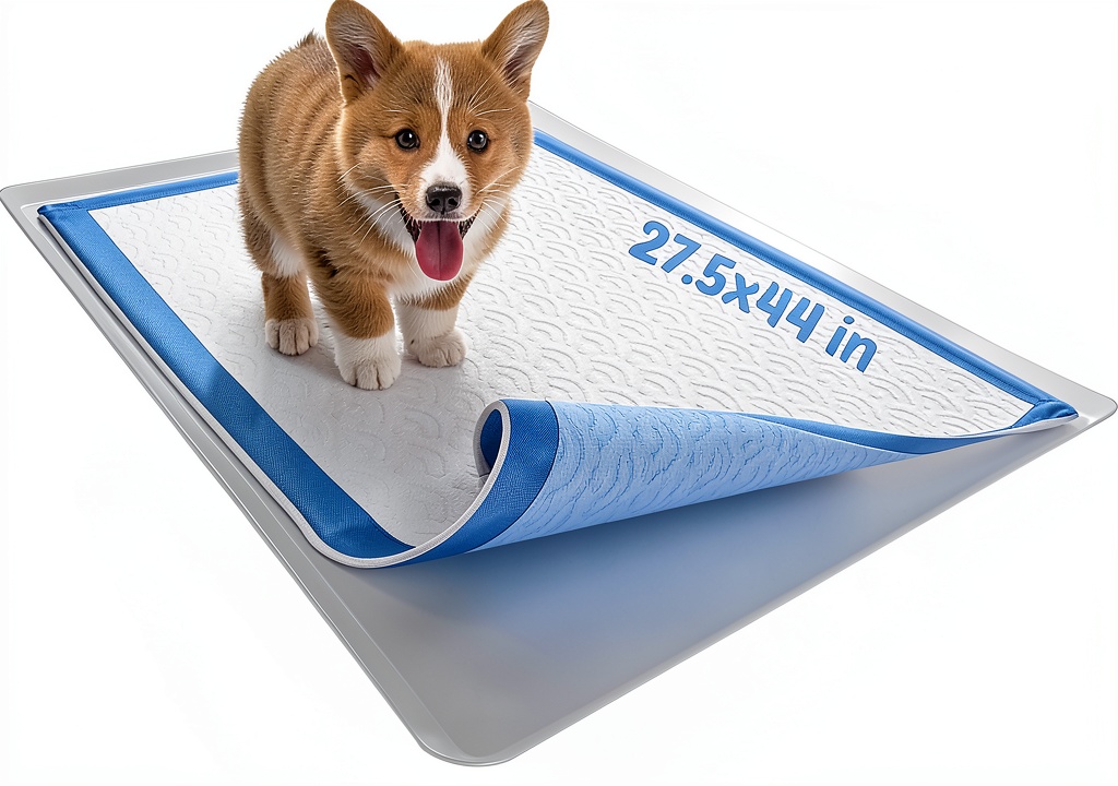 Installing Skywin Dog Pee Pad Holder Anti Slip Floor Protection on a wooden desk
