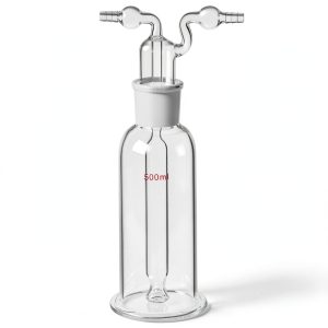 QWORK Lab Gas Washing Bottle 500ml Borosilicate Glass-0