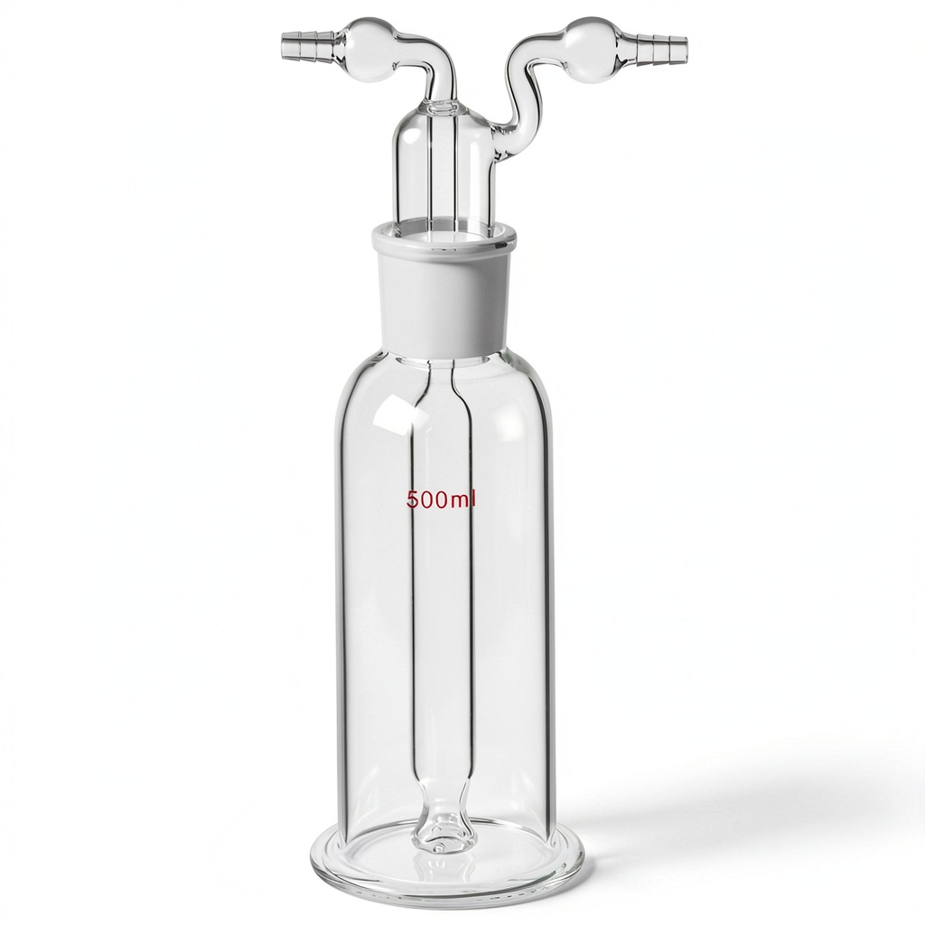 QWORK 500ml Lab Gas Washing Bottle in a laboratory setting