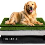 Menkxi Foldable Dog Litter Box Artificial Grass Pad Portable-0