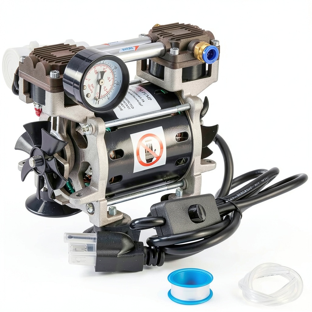ScitoLAB oilless vacuum pump with accessories on a lab bench