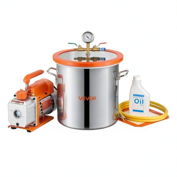 VEVOR Vacuum Pump 3.5 CFM 3 Gallon Chamber Lab Degassing-0