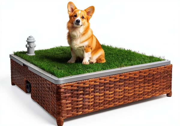 SERABETTO Dog Litter Box Synthetic Grass Efficient Drainage-0