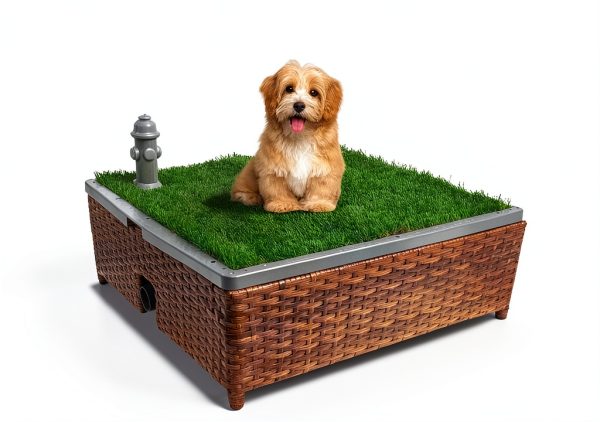 SERABETTO Dog Litter Box Synthetic Grass Efficient Drainage-5