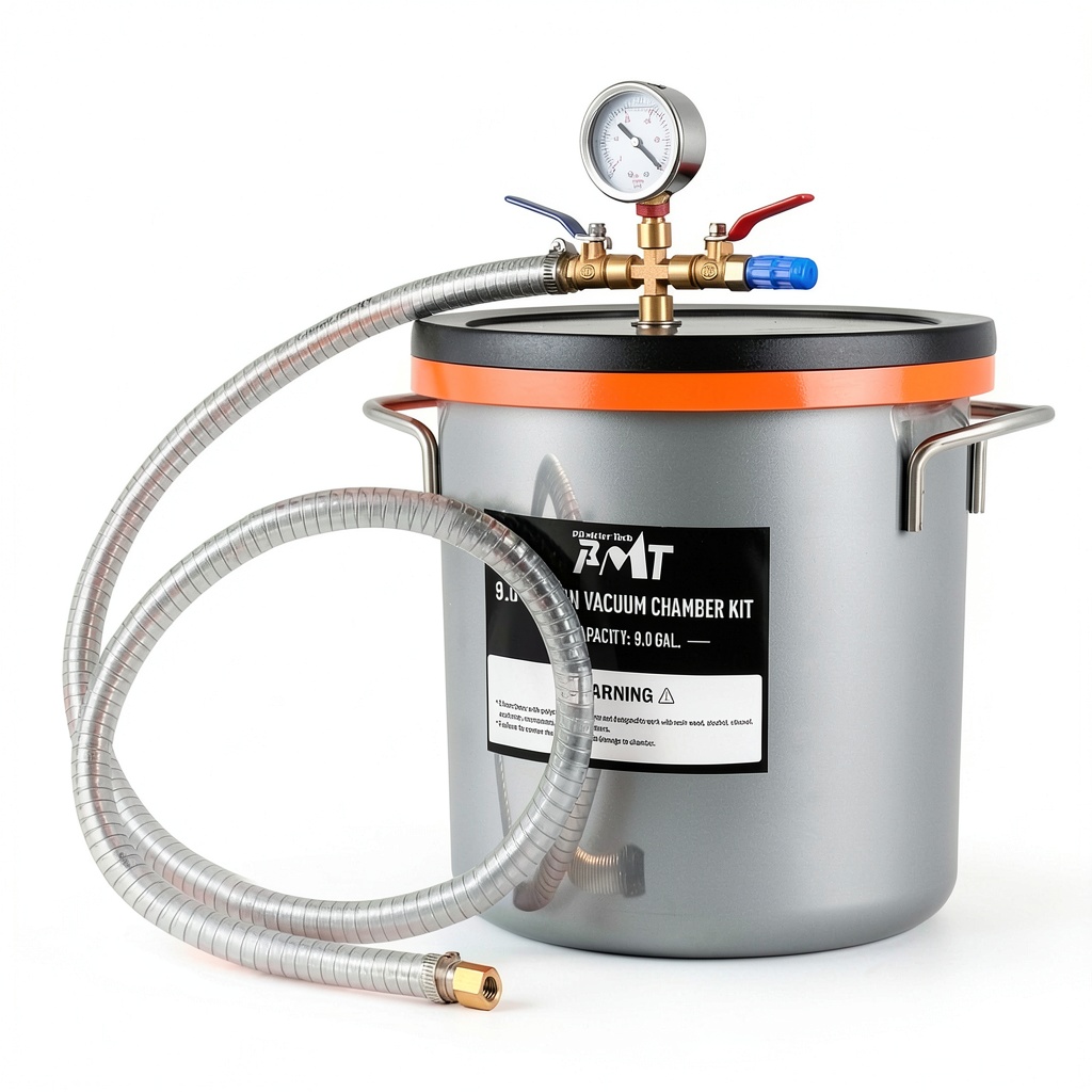 Installing PBMT silent vacuum chamber on a lab bench with stainless steel background