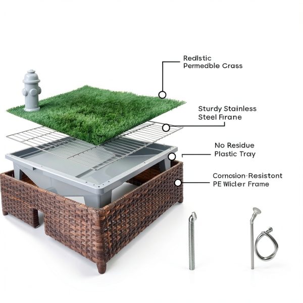 SERABETTO Dog Litter Box Synthetic Grass Efficient Drainage-2
