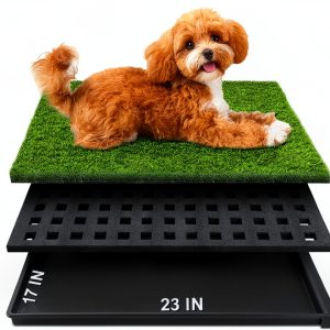 HurenTek Small Dog Grass Pad with Tray-0