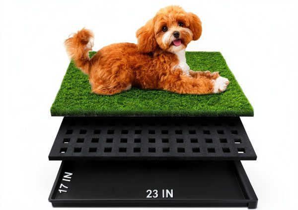 HurenTek Small Dog Grass Pad with Tray-0