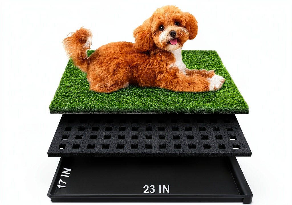 HurenTek Small Dog Grass Pad with Tray
