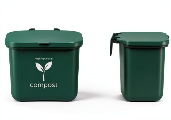Compost Bin Recycling Rules Green HDPE Kitchen-4