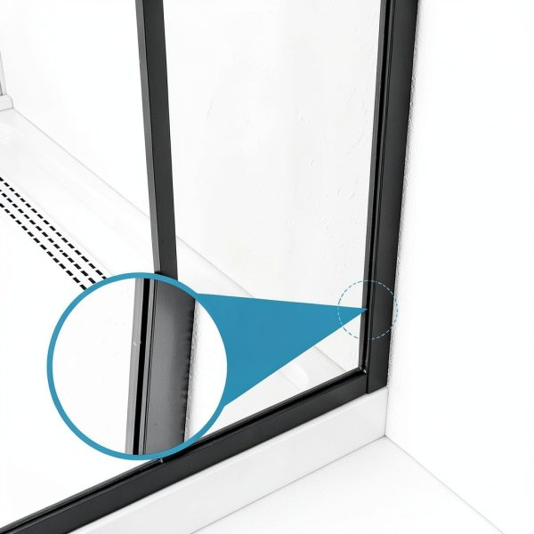 Sunrosa 36"×78" Shower Glass Panel,8mm Thick Shower Screen,Black Grid Pattern Fixed Glass Shower Panel, Easy to Clean-6
