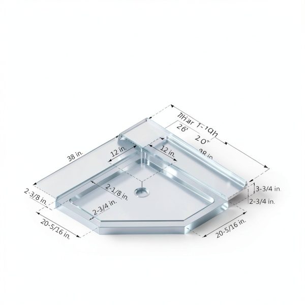 DreamLine Prism 38" Neo-Angle Shower Enclosure Brushed Nickel-2