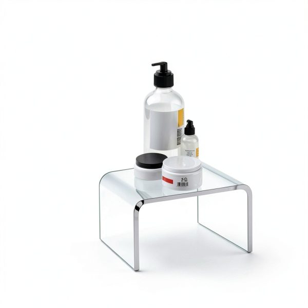 Acrylic Shower Stool Clear Acrylic Stand 10" x 6.3" 200 lb Capacity-4