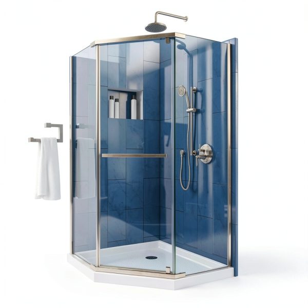DreamLine Prism 38" Neo-Angle Shower Enclosure Brushed Nickel-0