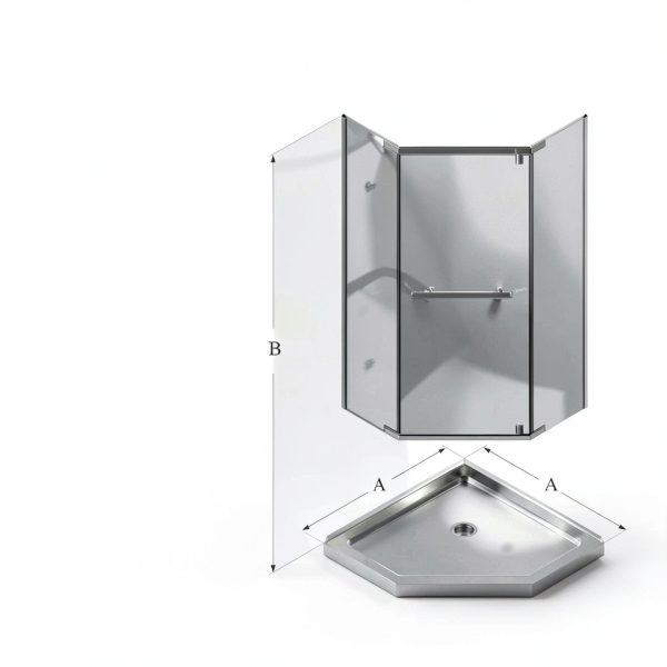 DreamLine Prism 38" Neo-Angle Shower Enclosure Brushed Nickel-1