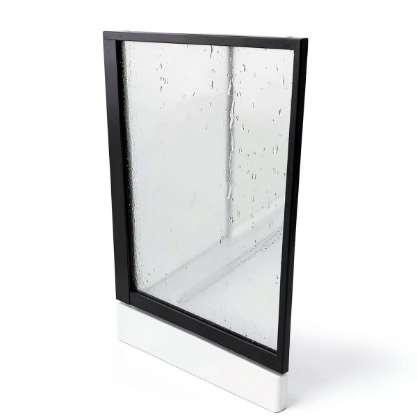 Sunrosa 36"×78" Shower Glass Panel,8mm Thick Shower Screen,Black Grid Pattern Fixed Glass Shower Panel, Easy to Clean-2