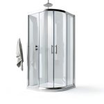 ELEGANT Chrome Corner Shower Enclosure 36.7x36.7x72 Sliding Door-0