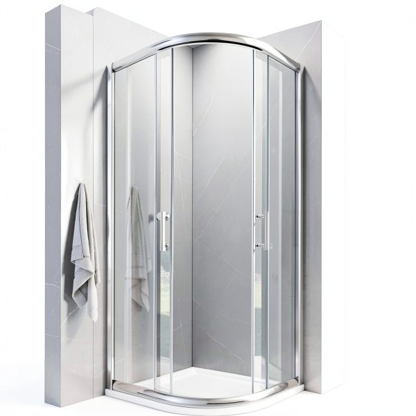 ELEGANT Chrome Corner Shower Enclosure 36.7x36.7x72 Sliding Door-2