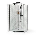 DreamLine Prism 34 1/8" x 72" Neo-Angle Pivot Shower Enclosure Black-0