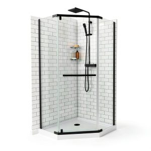 DreamLine Prism 34 1/8" x 72" Neo-Angle Pivot Shower Enclosure Black-0