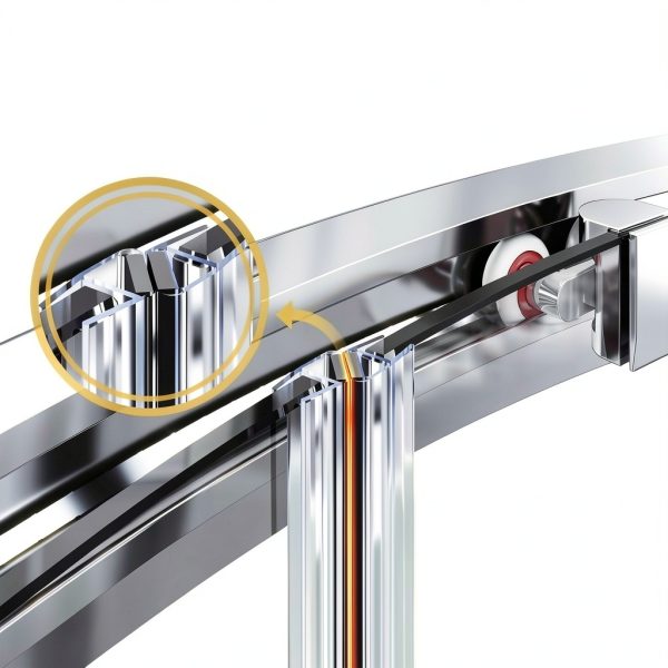 ELEGANT Chrome Corner Shower Enclosure 36.7x36.7x72 Sliding Door-5