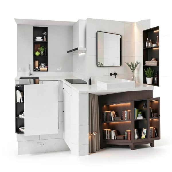 Shower Niche LEIFIDE 36x12 Inch 3-Tier Stainless Steel Matte Black-4
