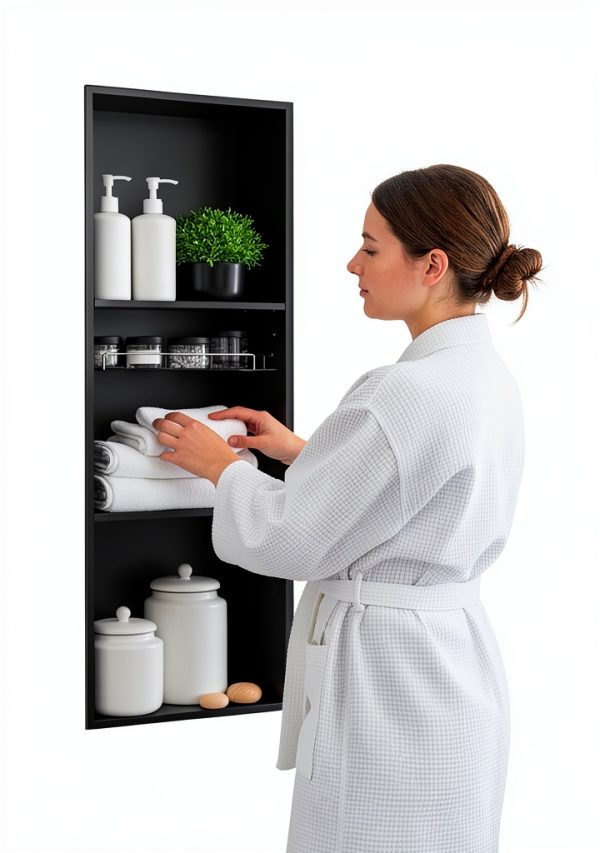 Shower Niche LEIFIDE 36x12 Inch 3-Tier Stainless Steel Matte Black-2