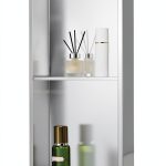 VEVOR Shower Niche, 13 x 25 x 4 inch Recessed Wall Niche Double-layer, with Hollowed-out Divider,Heavy-duty Stainless Steel Modern Shampoo Storage Organizer,Waterproof, Silver for Bathroom-0