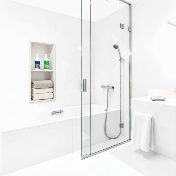 Stainless Steel Shower Niche 12x24 Tolpassa 2 Tier Cabinet Rust Proof-6